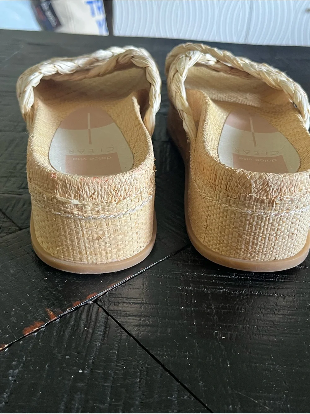 Dolce Vita Wrenley Platform Rafia Sandals Size 10